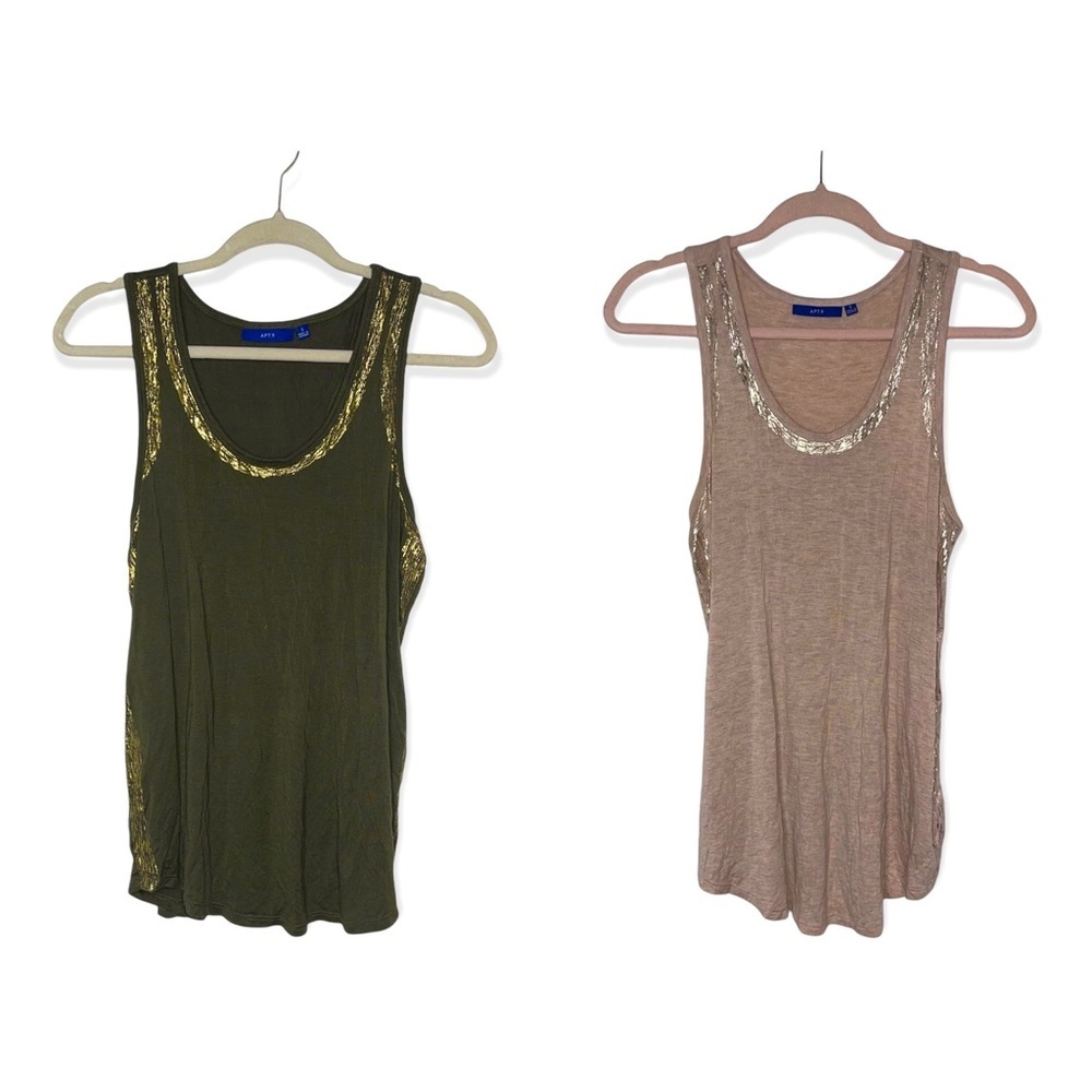 APT. 9 Olive Green & Pink Tank Top Bundle S